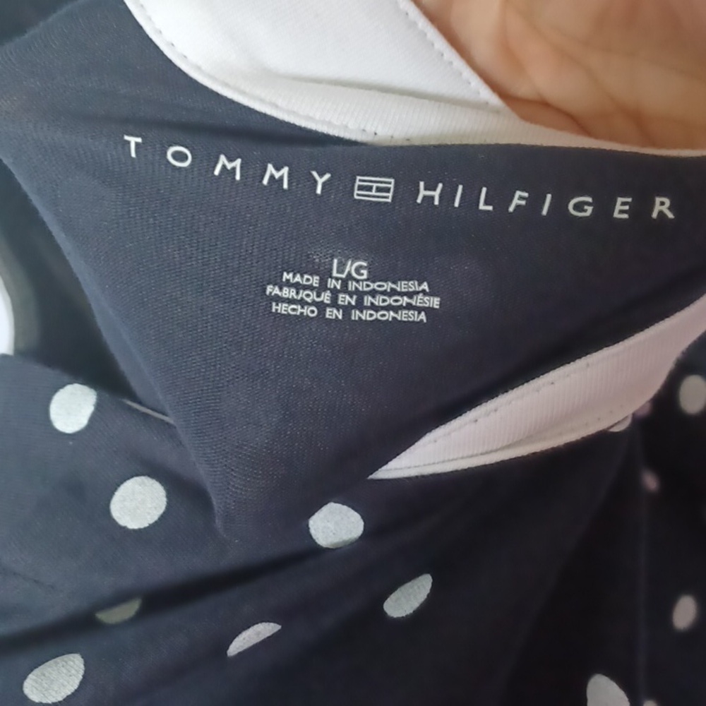 Tommy Hilfiger Dress, Large, Navy w/white polka dots - Picture 5 of 7